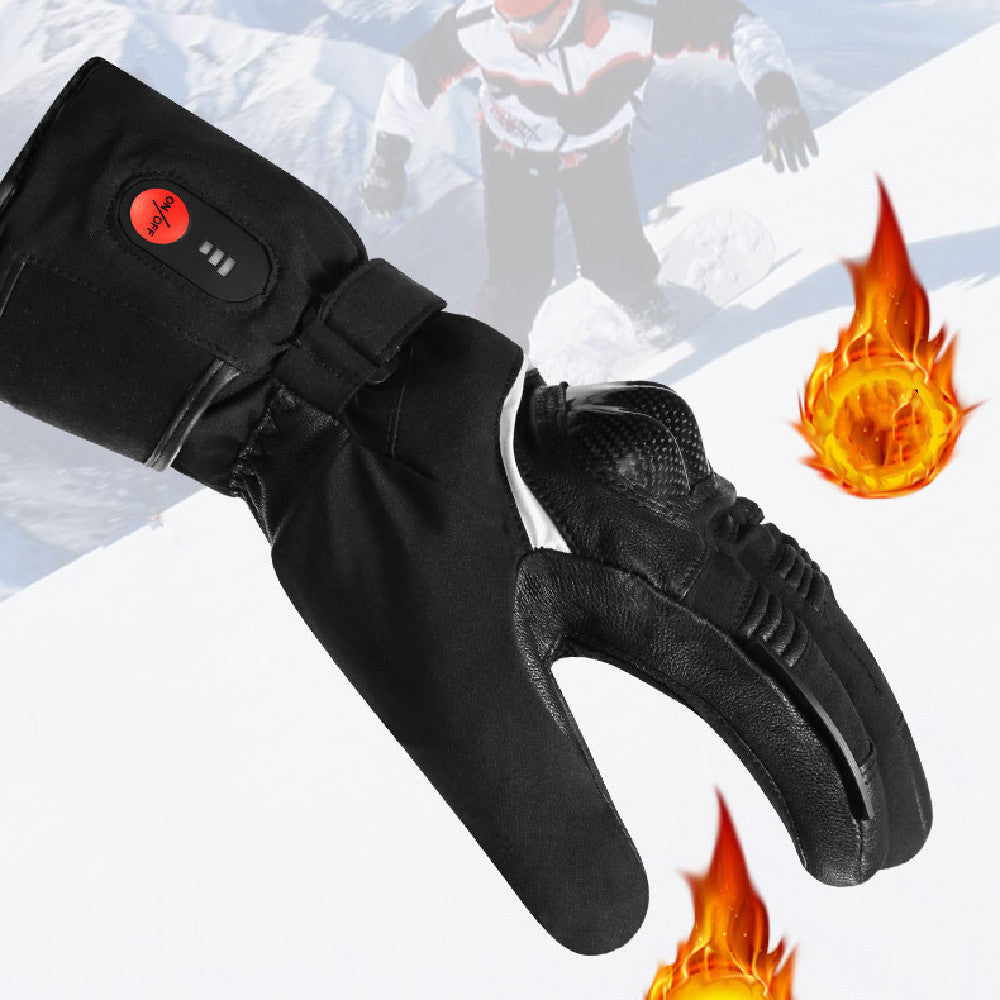 Winter Warm Motorcycle Riding Gloves Lithium Battery Heating