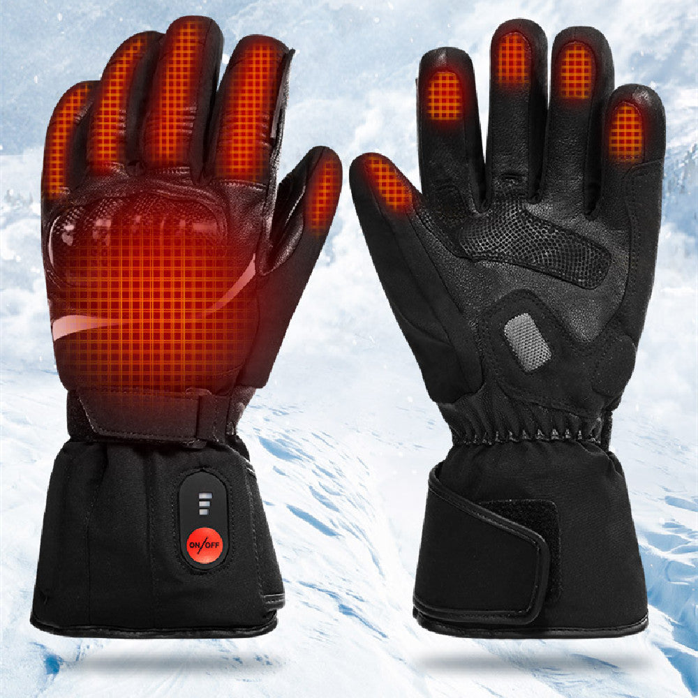 Winter Warm Motorcycle Riding Gloves Lithium Battery Heating