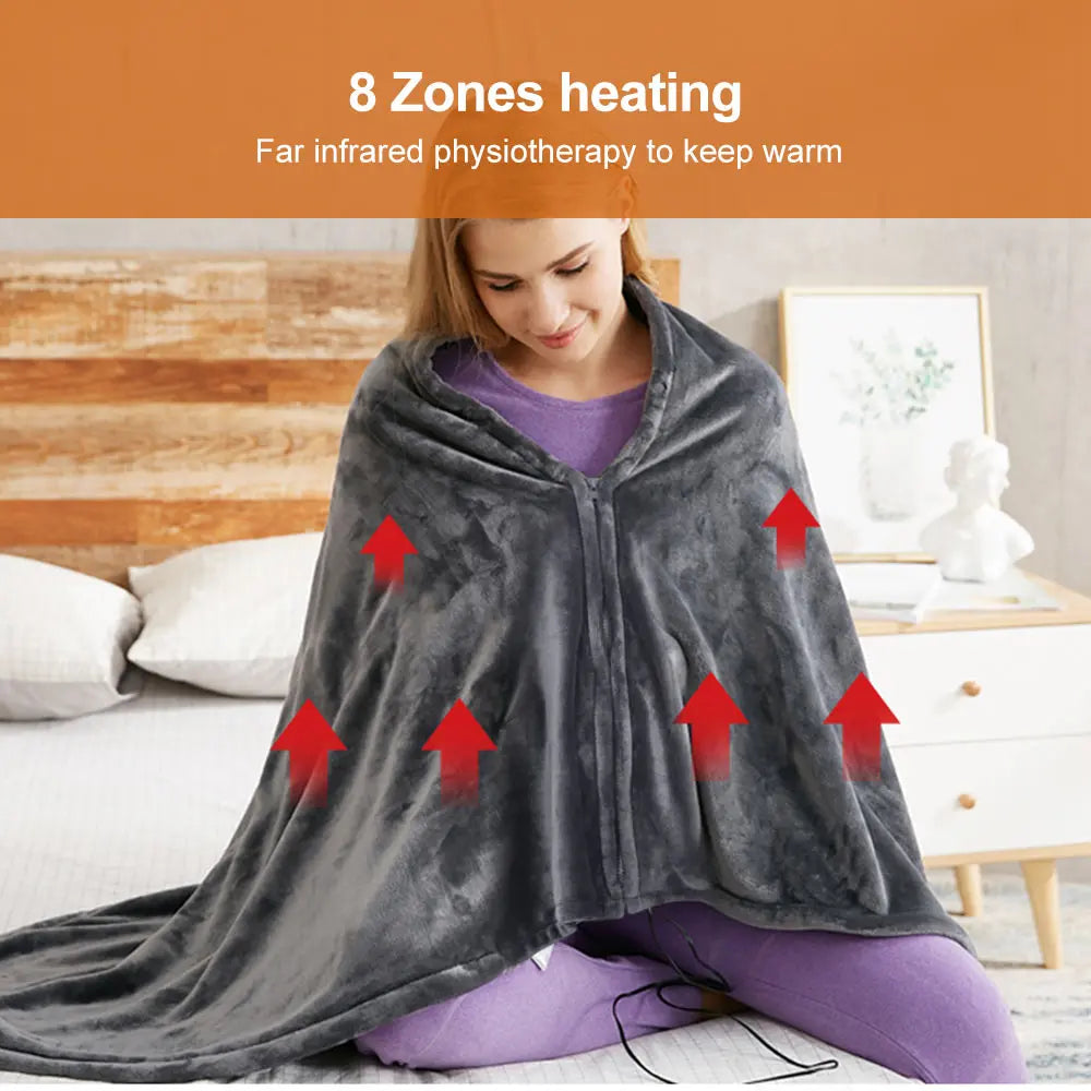 Winter Electric Blanket USB Heated Warm Shawl Heating Cold Protection Keep Warm Coral Flannel Heated Blanket Outdoor Office Home (Copy)-Winter Warmth Sports Outfitters