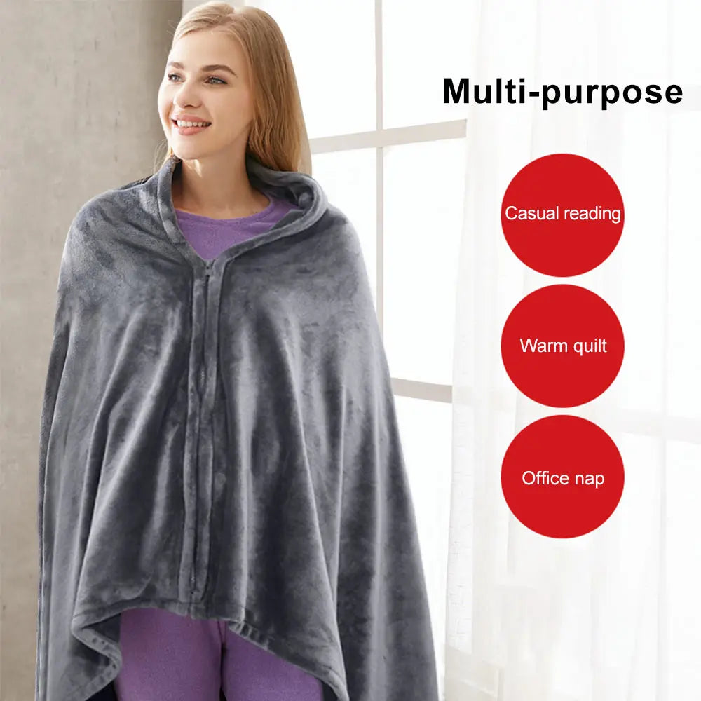Winter Electric Blanket USB Heated Warm Shawl Heating Cold Protection Keep Warm Coral Flannel Heated Blanket Outdoor Office Home (Copy)-Winter Warmth Sports Outfitters