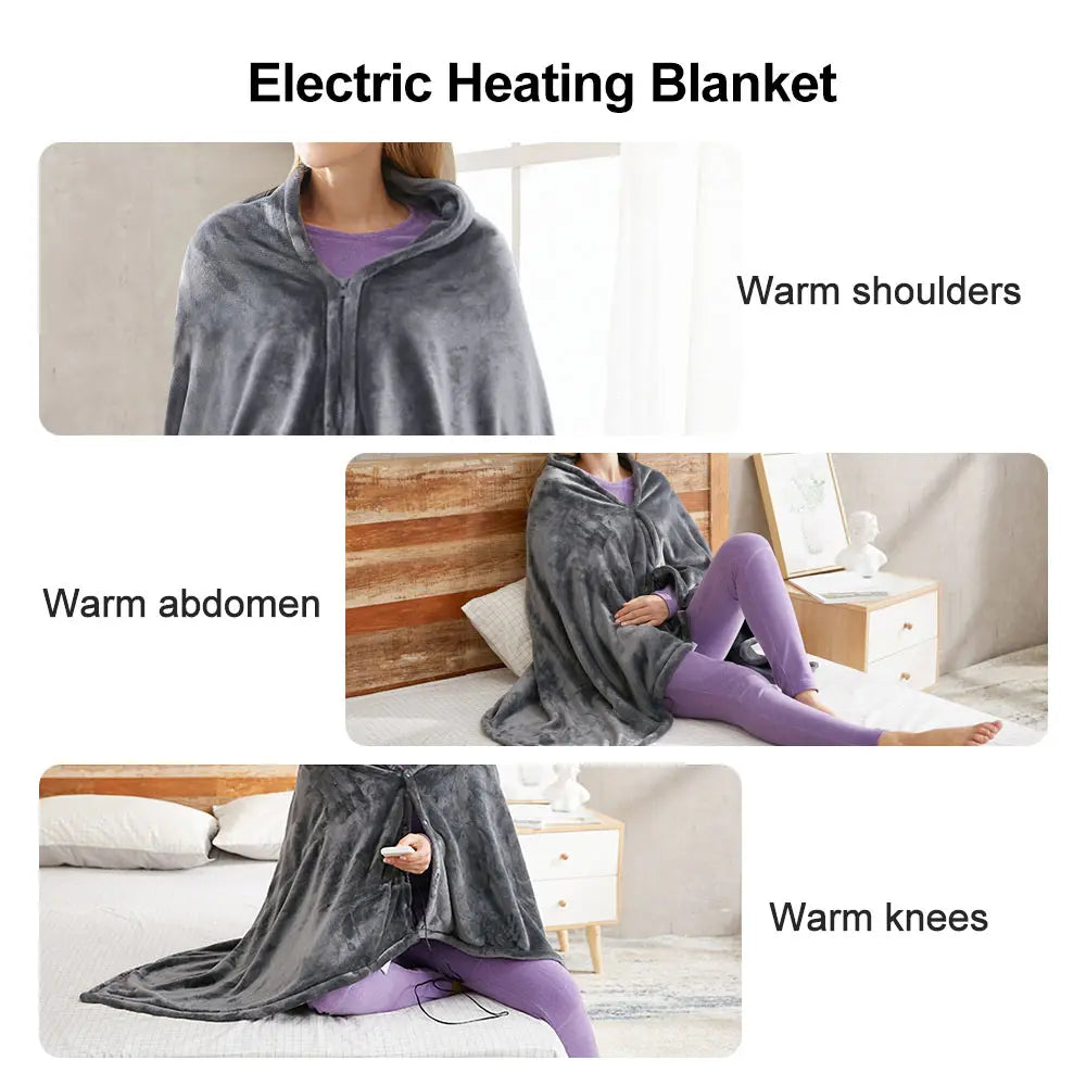 Winter Electric Blanket USB Heated Warm Shawl Heating Cold Protection Keep Warm Coral Flannel Heated Blanket Outdoor Office Home (Copy)-Winter Warmth Sports Outfitters