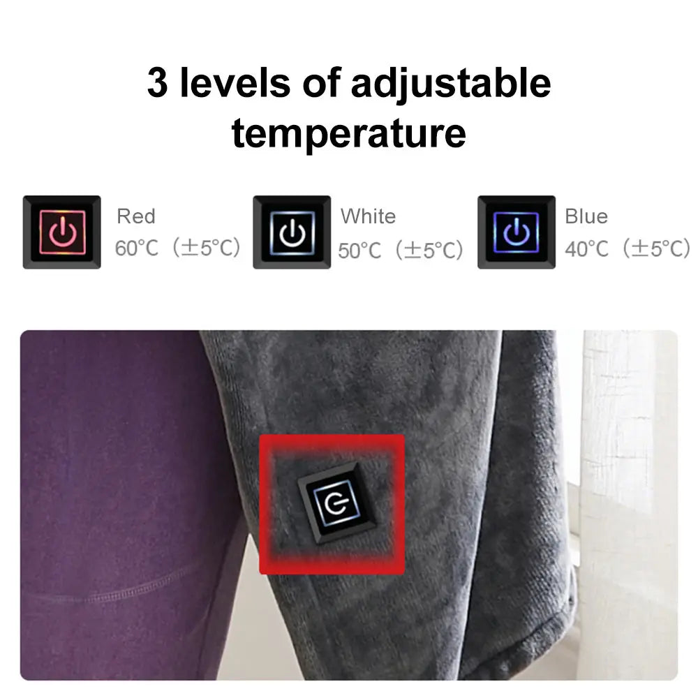 Winter Electric Blanket USB Heated Warm Shawl Heating Cold Protection Keep Warm Coral Flannel Heated Blanket Outdoor Office Home (Copy)-Winter Warmth Sports Outfitters