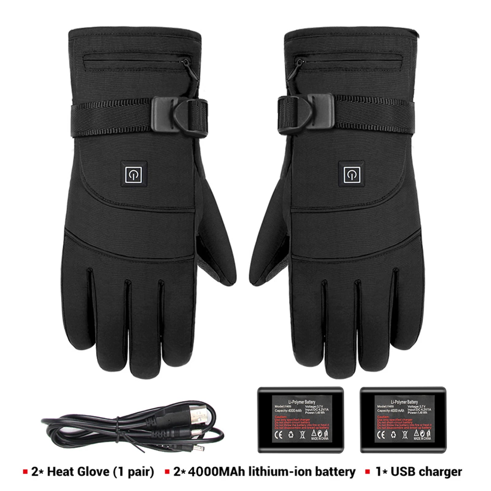 Electric Heated Gloves With 3 Levels 4000mAh Rechargeable Battery Powered Heat Gloves Winter Outdoors Thermal Skiing Warm Gloves (Copy)-Winter Warmth Sports Outfitters