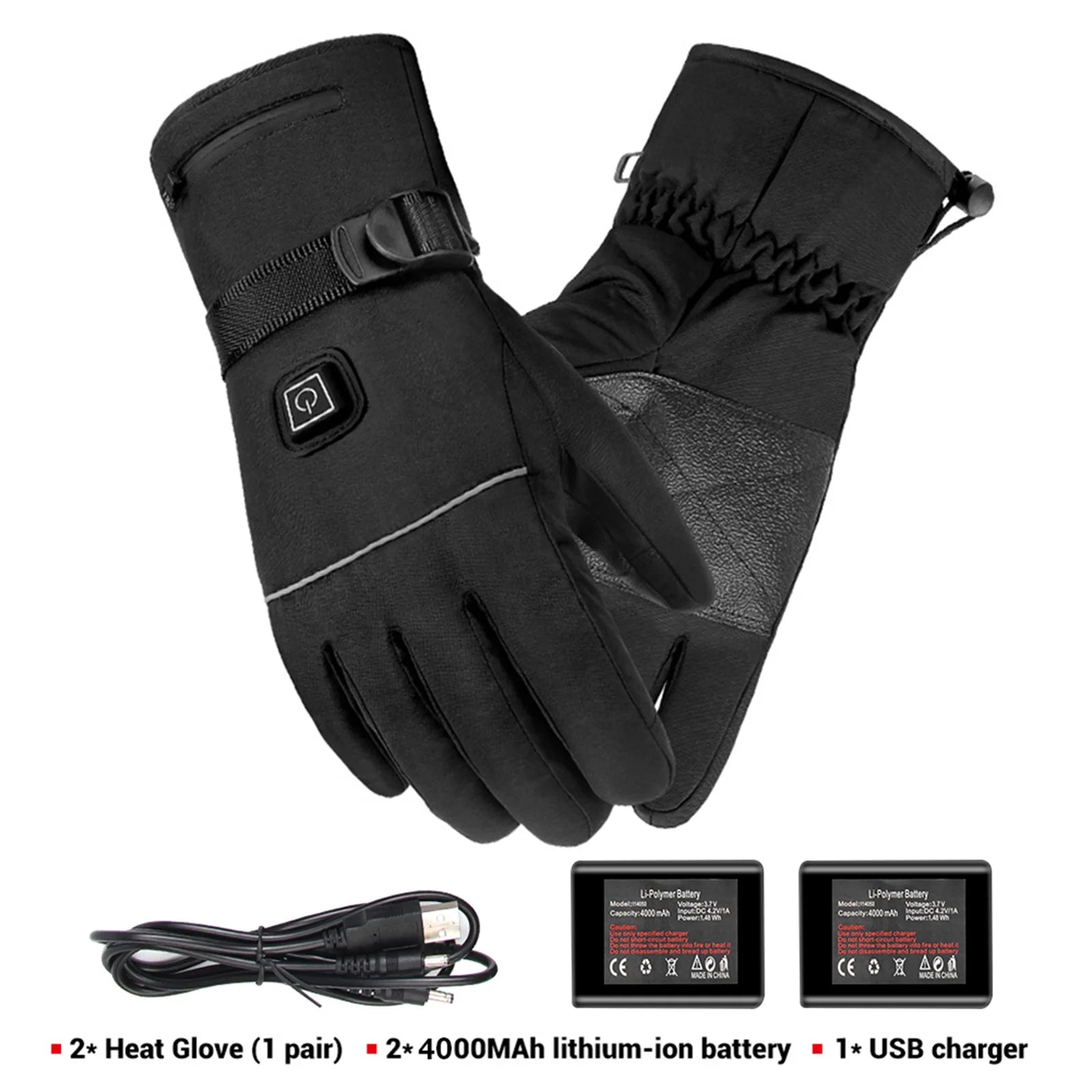 Electric Heated Gloves With 3 Levels 4000mAh Rechargeable Battery Powered Heat Gloves Winter Outdoors Thermal Skiing Warm Gloves (Copy)-Winter Warmth Sports Outfitters