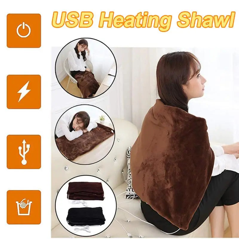 USB Electric Blanket Warm Heated Shawl 3 Heat Settings With Timing Function Electric Heating Blanket Wearable Soft Heating Blank (Copy)-Winter Warmth Sports Outfitters