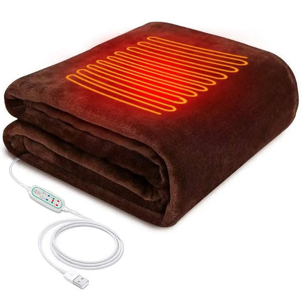USB Electric Blanket Warm Heated Shawl 3 Heat Settings With Timing Function Electric Heating Blanket Wearable Soft Heating Blank (Copy)-Winter Warmth Sports Outfitters