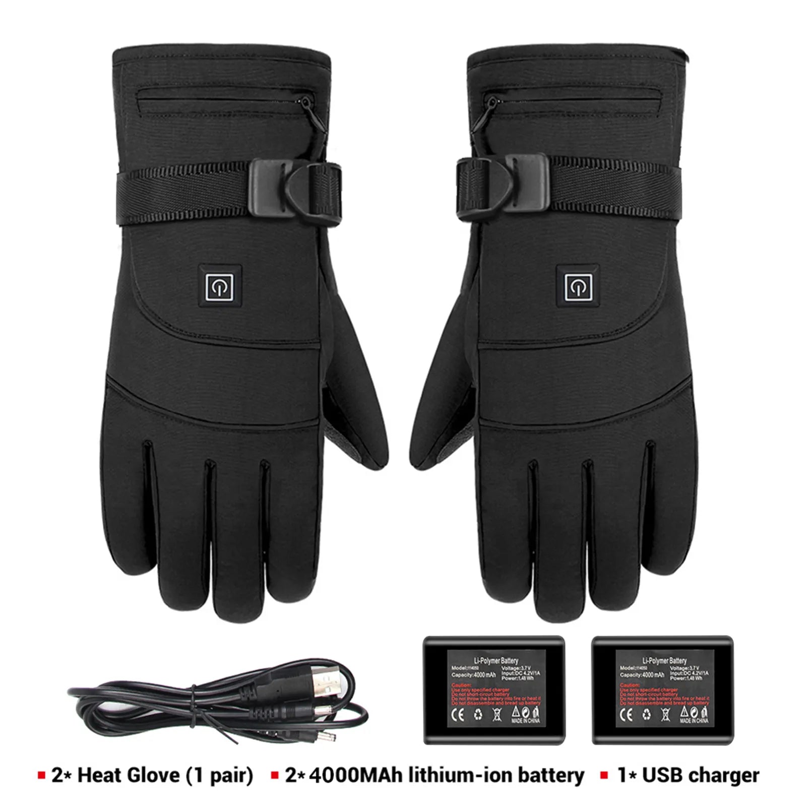 Electric Heated Gloves With 3 Levels 4000mAh Rechargeable Battery Powered Heat Gloves Winter Outdoors Thermal Skiing Warm Gloves (Copy)-Winter Warmth Sports Outfitters