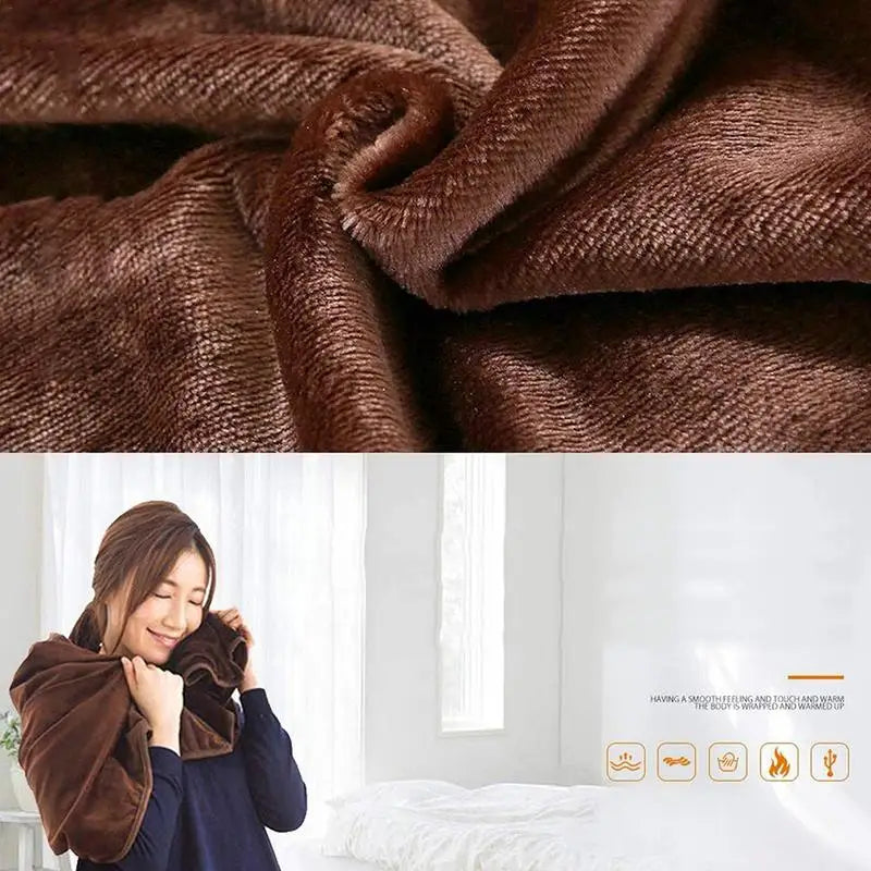 USB Electric Blanket Warm Heated Shawl 3 Heat Settings With Timing Function Electric Heating Blanket Wearable Soft Heating Blank (Copy)-Winter Warmth Sports Outfitters
