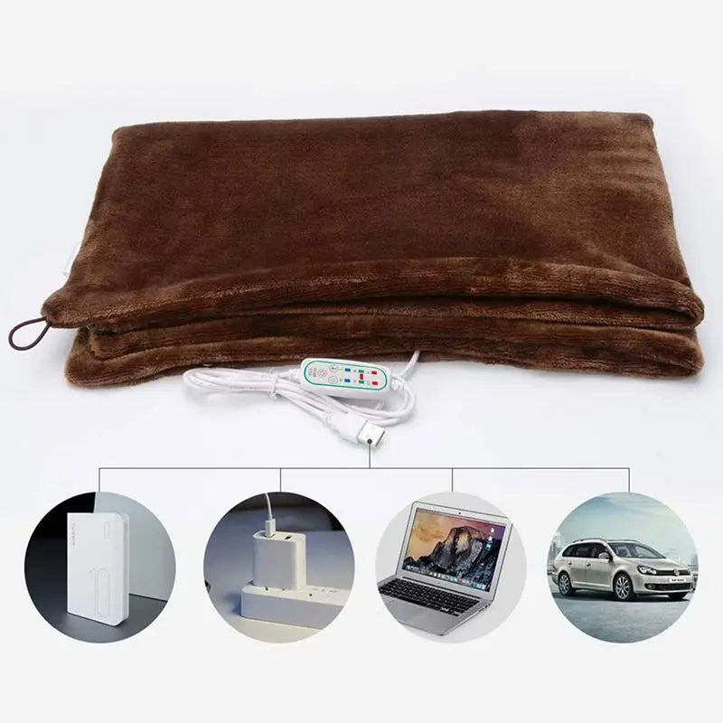 USB Electric Blanket Warm Heated Shawl 3 Heat Settings With Timing Function Electric Heating Blanket Wearable Soft Heating Blank (Copy)-Winter Warmth Sports Outfitters