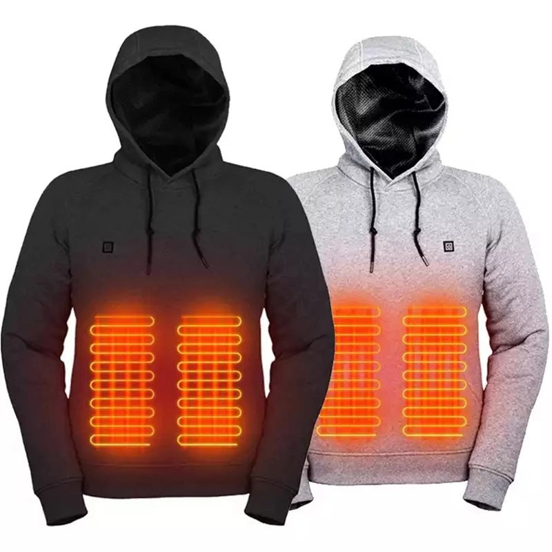 New Outdoor Electric USB Heating Sweaters Hoodies Men Winter Warm Heated Clothes Charging Heat Jacket Sportswear (Copy)-Winter Warmth Sports Outfitters