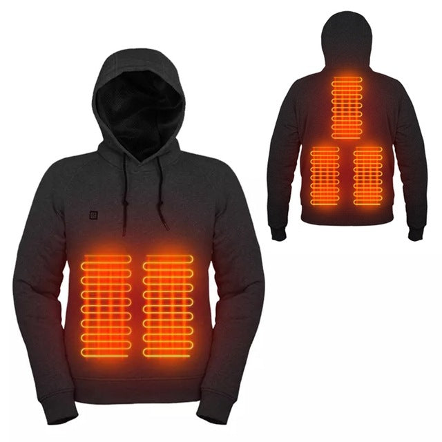 New Outdoor Electric USB Heating Sweaters Hoodies Men Winter Warm Heated Clothes Charging Heat Jacket Sportswear (Copy)-Winter Warmth Sports Outfitters