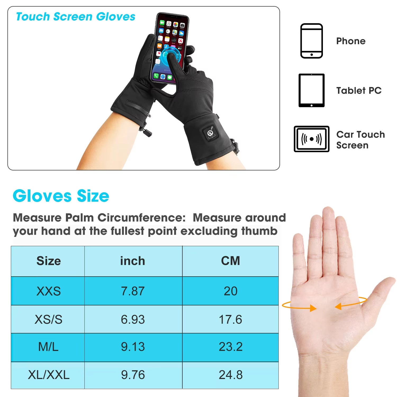 Winter Warmth Fashionable USB Heating Gloves Waterproof Windproof Touch-Screen Features