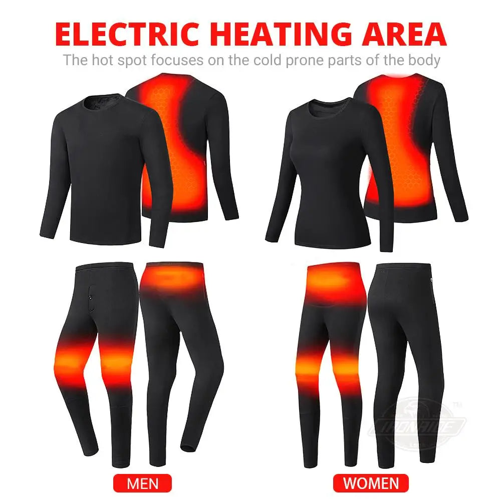 Heated Men Women Heated Thermal Underwear Set USB Electric Suit Thermal Clothing For Winter S-5XL (Copy)-Winter Warmth Sports Outfitters