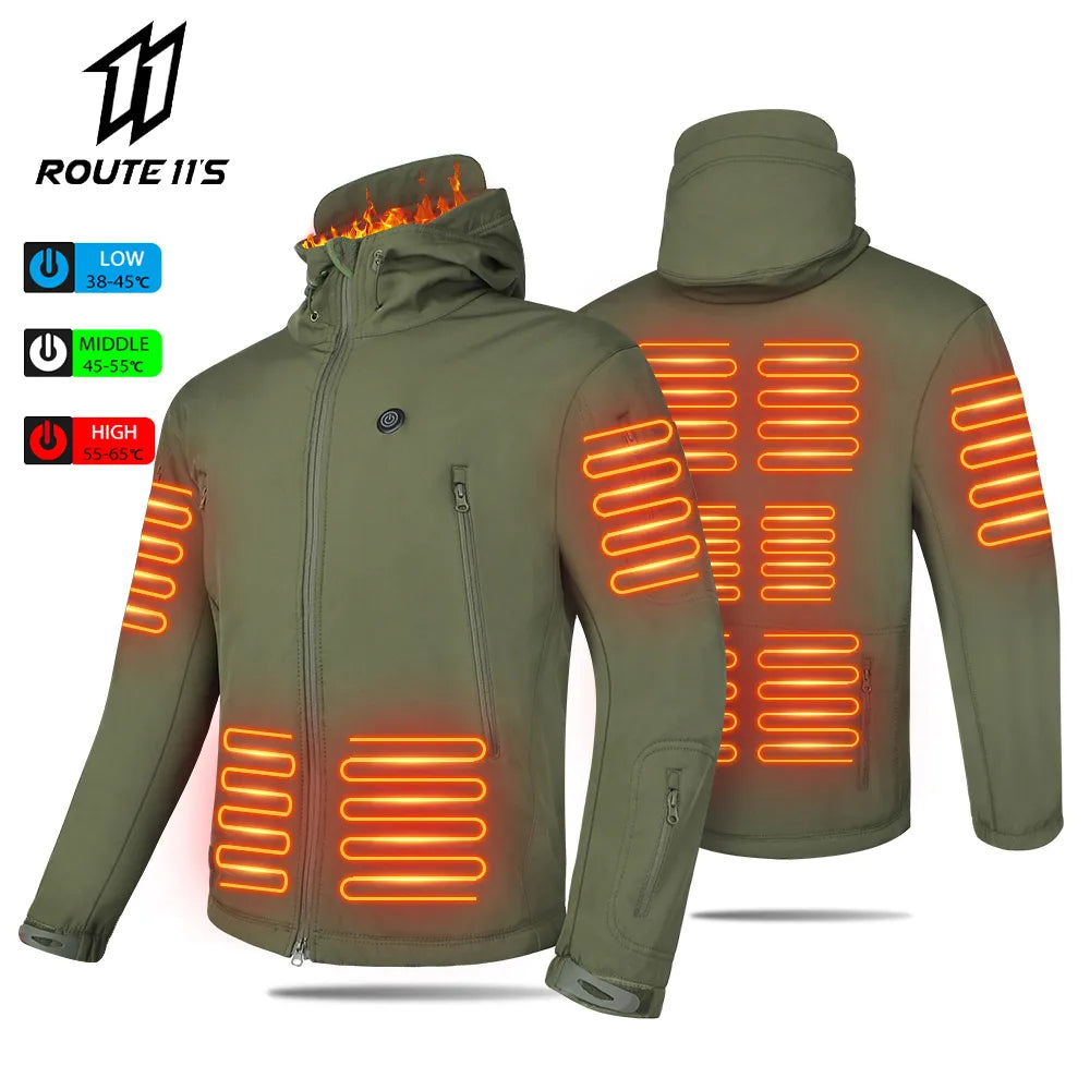 Heated Jacket Winter Motorcycle Hooded Jacket Men Women 7 Zone USB Electric Heating Thermostatic Camping Warm Jacket Washed (Copy)-Winter Warmth Sports Outfitters