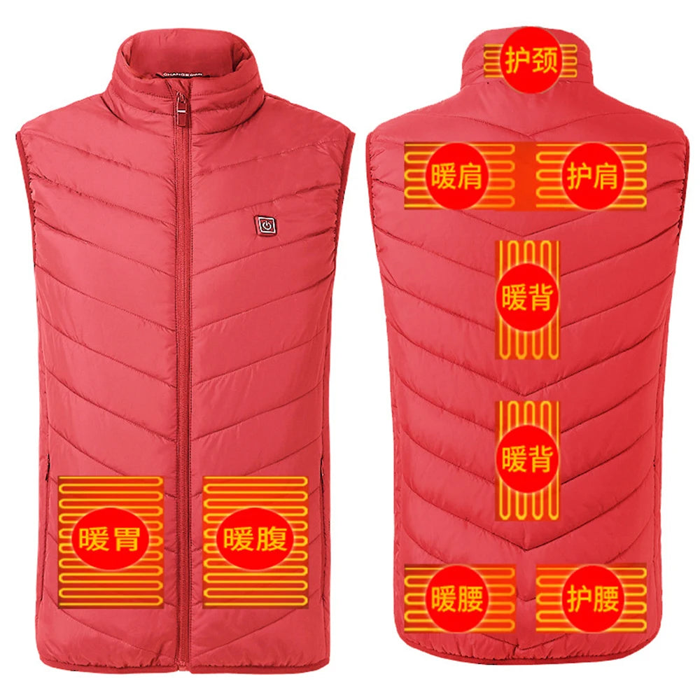 Heated Jacket Winter Motorcycle Hooded Jacket Men Women 7 Zone USB Electric Heating Thermostatic Camping Warm Jacket Washed (Copy)-Winter Warmth Sports Outfitters