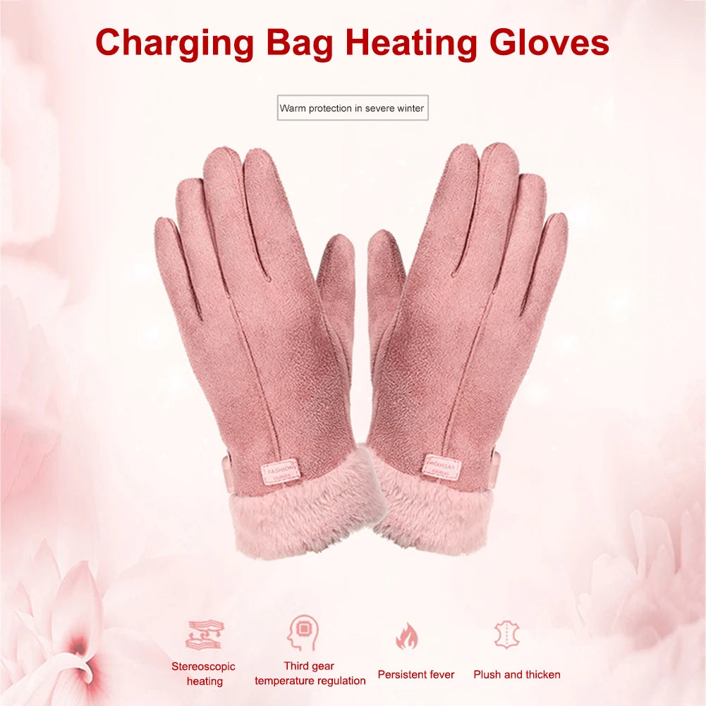 Heated Gloves Rechargeable USB Hand Warmer Electric Heating Gloves Winter Cycling Thermal Touch Screen Bike Gloves Windproof (Copy)-Winter Warmth Sports Outfitters