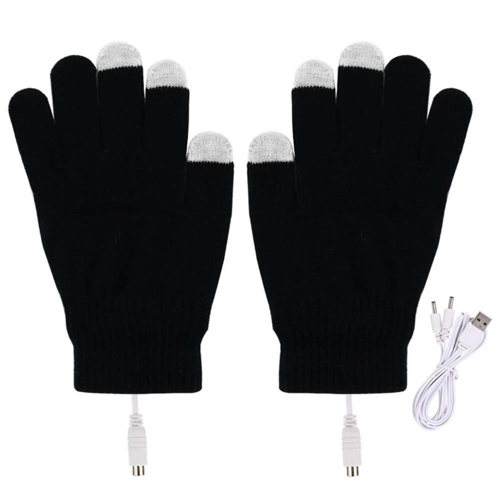 Heated Gloves Rechargeable USB Hand Warmer Electric Heating Gloves Winter Cycling Thermal Touch Screen Bike Gloves Windproof (Copy)-Winter Warmth Sports Outfitters