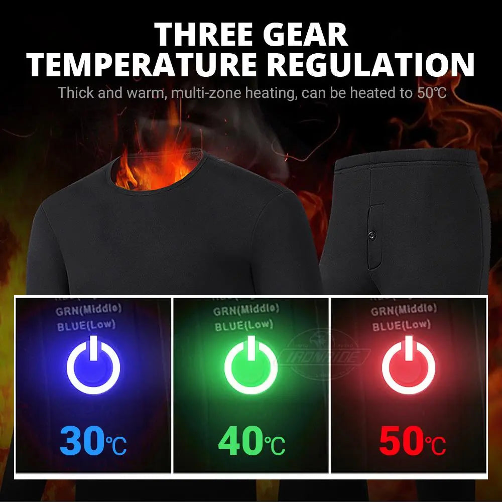 Heated Men Women Heated Thermal Underwear Set USB Electric Suit Thermal Clothing For Winter S-5XL (Copy)-Winter Warmth Sports Outfitters